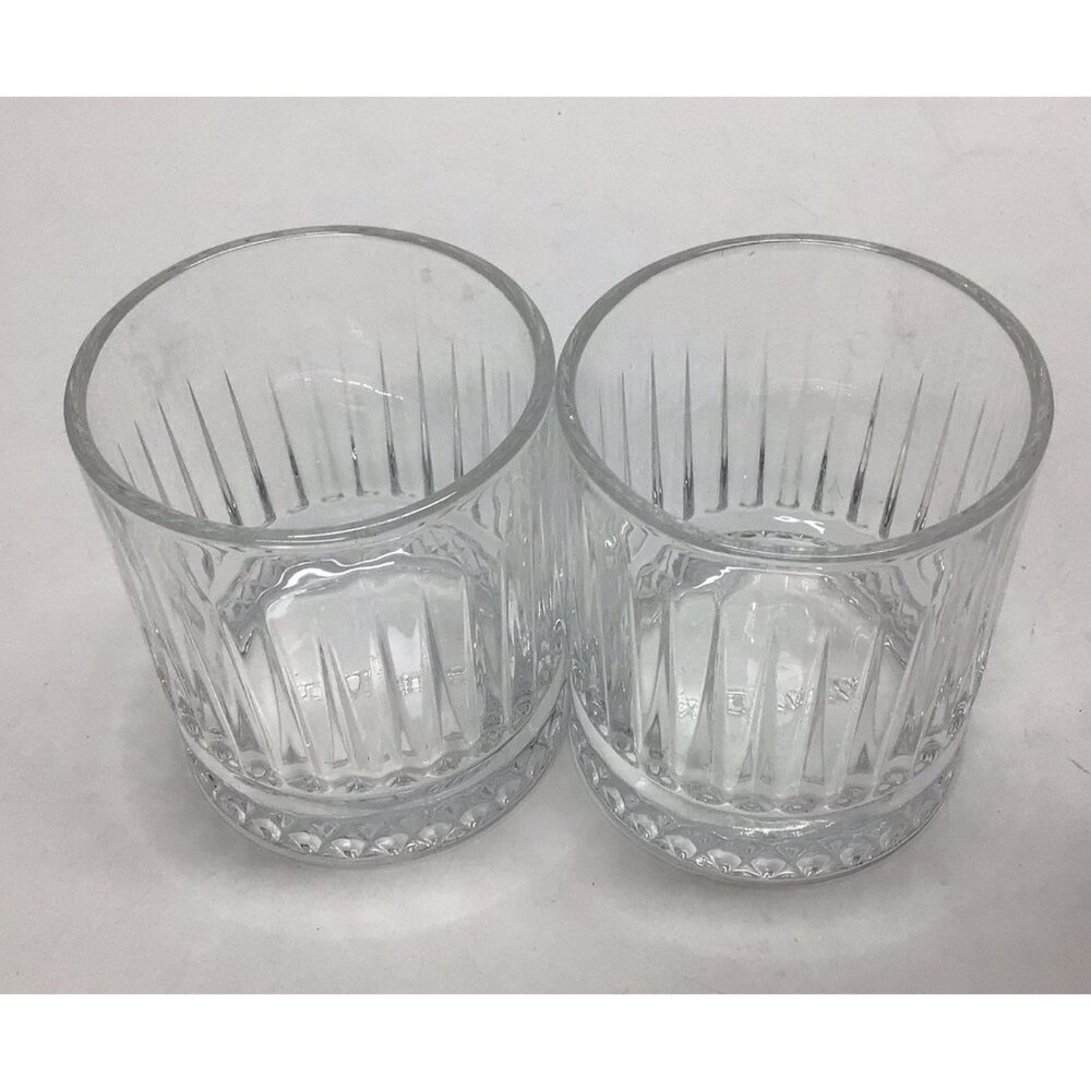 Grand Marnier Cocktail Lowball Rocks Glasses 8oz Set of 2 Diamond Cut NEW